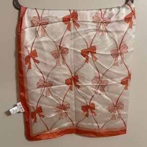 La Seine 100% Silk Scarf with Pink Bows‎